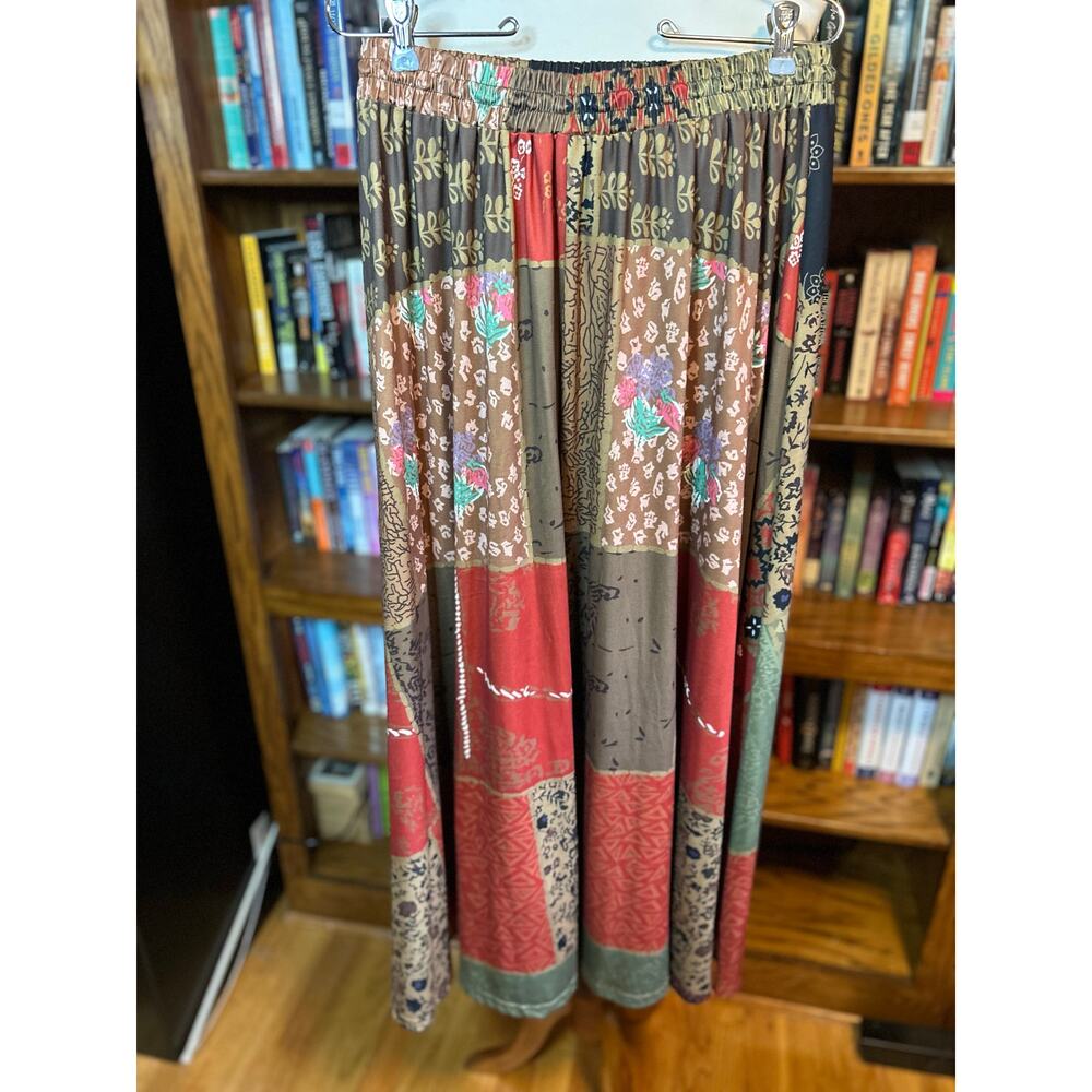 Patchwork print bohemian skirt